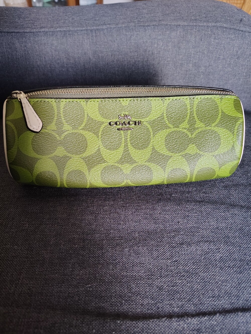 Green Coach Signature C Makeup Brush Holder